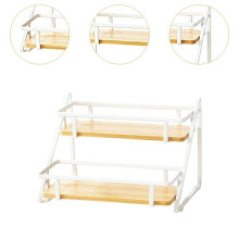 2 Layer Spice Rack Organizer - Multifunctional Storage for Spices, Condiments & Accessories in Home, Living Room Black