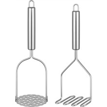 Lot de 2 Presse-Purée en Acier Inoxydable - Outil de Cuisine Idéal pour Écraser les Pommes de Terre, les Avocats, les Haricots et les Salades