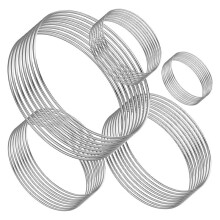 Metal Floral Hoop Dream Catcher Rings, Silver Metal Rings for DIY, 5 Sizes Crafts Metal Floral Hoop 40PCS