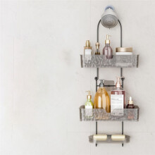 Bathroom Shower Organizer, Hanging Shower Organizer, Three Tier with Soap Holder, Overhead Shower Organizer,