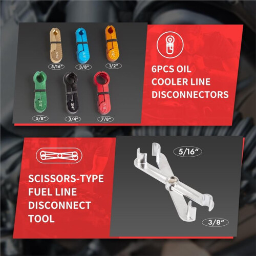 26PCS Fuel  Disconnect Tool Set, Master Quick Disconnect Kit with AC & Fuel  Pliers, Spring Lock Tools 2
