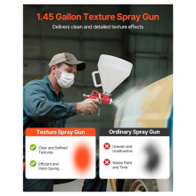 Air Texture Spray Gun, 1.45 Gallon Air Hopper Spray Gun, Professional Drywall Texture Painting Sprayer with 3 Nozzles