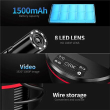 Industrial Endoscope Camera 4.3'' LCD Screen HD Digital Endoscope IP67 Waterproof Sewer Inspection Camera with 8 LED