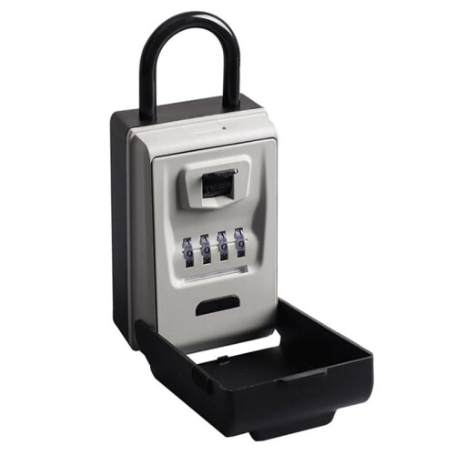 Security Hook Lock Boxes for House Key, Waterproof Outdoor Key Hider for House Key Storage, Resettable Code Key Box