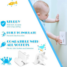 38 St. Uttagsskydd, Vita, Barnsäkra, Elektriska Skydd, Förbättrade Babyskydd, Kontaktskydd.