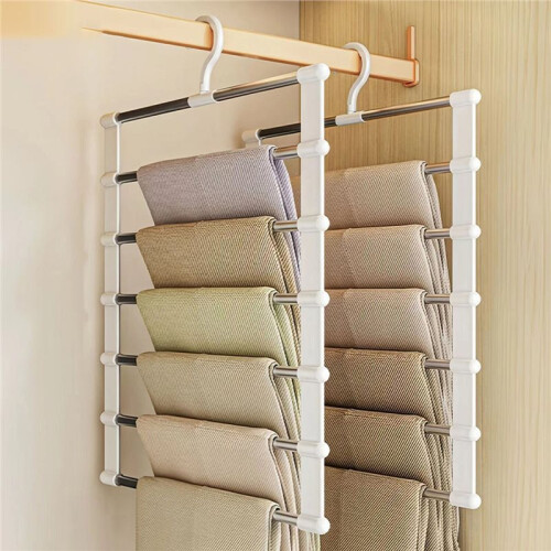 Multi-Functional Multi-Layered Home Pants Hanger, Non-Scratch, Anti-Slip, Special for Pants Storage, Folding Pants Clip 1