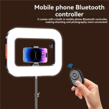 Handheld LED Fill Light Rechargeable Portable Phone Live Broadcast Photography Selfie Light with BT Remote Control