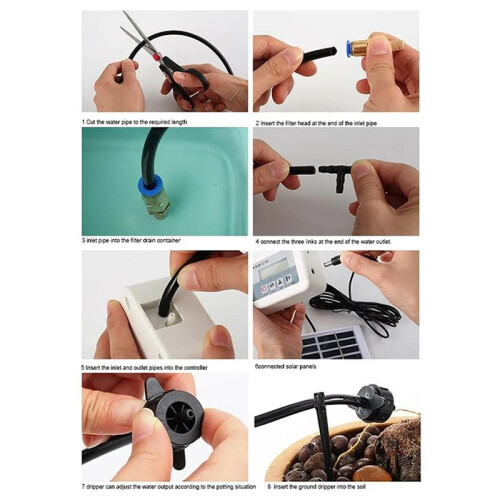 Garden  Automatic Watering Device Solar Charging Potted Plant Drip Irrigation Pump System Timer 1