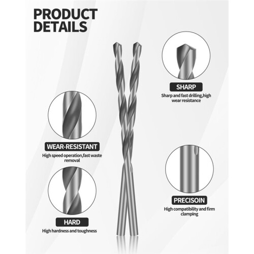50 PCS 1/8 Inch Drywall Bit,Spiral Saw Tip Cutting Bits Tools with Box, Guide Point Cutting Bits for Use with Spiral Saw 1