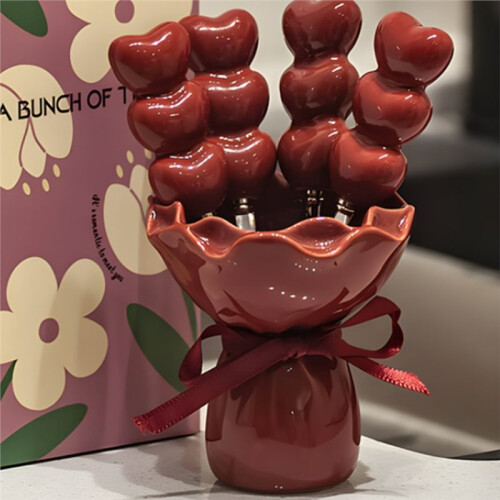 Cute Dessert Fruit Fork Household Tableware Ceramic Storage Tank Stainless Steel Small Fork Set 1