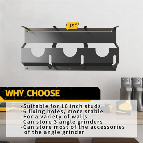 Angle Grinder Holder, Angle Grinder Tool Stand for / Tool Storage Rack, Wall Mount Bracket for Cutters 2