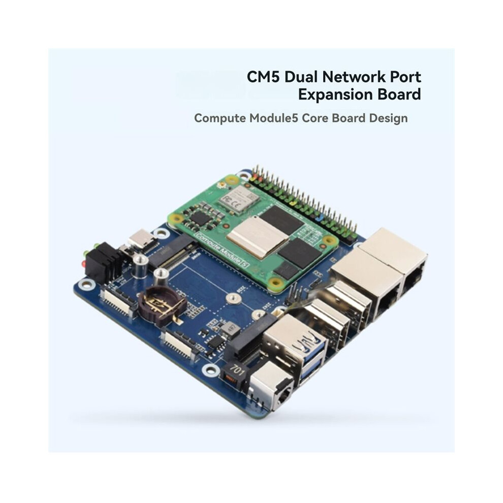 Wave. Share Interface Raspberry Pi Waveshare for Raspberry Pi CM5 Dual LAN Carrier Board 2.5G Ethernet ...