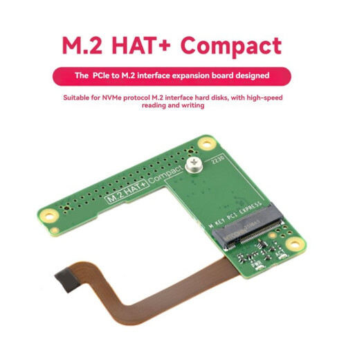 For Raspberry Pi M.2 HAT+ Compact Kit PCle to M.2 Expansion Board for NVMe M.2 Hard Drives High-Speed Read Write 1