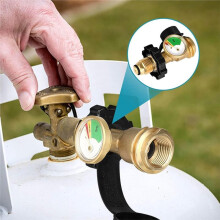 Propanes Level Indicates Universal Propanes Gauges 105mm Outdoor Cooking Essential for Monitoring, POL to QCC Adapter