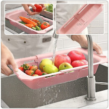 Droogrek voor Boven de Gootsteen, Keukenaccessoire voor Het Eenvoudig Wassen van Groenten en Fruit en Handige Afdruipmand voor in de Keuken