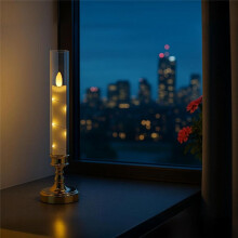 6 PCS Flameless Candles with Remote and Timer, Flickering LED Romantic Candles with Embedded Star String