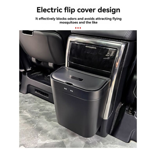 Car Automatic Clamshell Trash Bin Hanging Vehicle Garbage Square Pressing Trash for Alphard 40/30 Series Dedicated 2