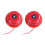 2X AC 220V 100mm 4 Inch Dia Schools Fire Alarm Round Shape Electric Bell Red 1