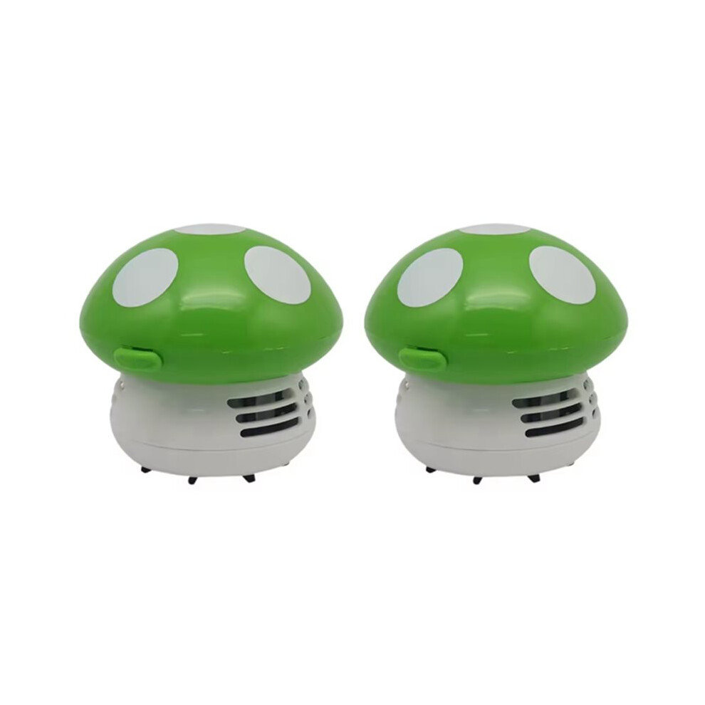2X Handheld Desktop Vacuum Cleaner Mushroom Shape Cleaner Desk Cleaner Eraser Dust Paper Dust Sweeper Green 6032614822581