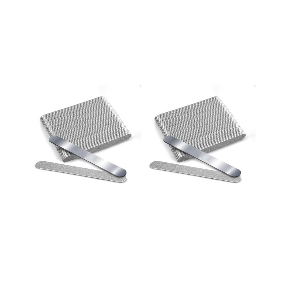 2X Nail File 180 Grit Russian Manicure Reusable Peel and Stick Nail Files, Replaceable Emery Boards,Steel Base