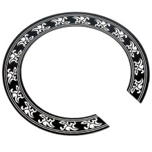 4X Sound Hole Rose Decal Sticker for Acoustic Classical Guitar Parts Black+Silver