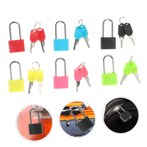 6 Sets Durable Mini Padlock with Keys for Backpack Luggage Diary Box and Locker 2