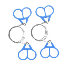 2Pcs Camping Wire Saw Stainless Steel Survival Tool with Ergonomic Finger Handles for Outdoor Hiking