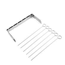 Portable Stainless Steel BBQ Grill Rust Proof with Skewers for Camping and Outdoor Cooking