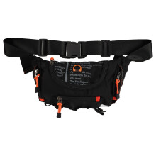 Men Waist Bag and Chest Shoulder Bag for Outdoor Sports Travel Cycling, WaterResistant Nylon, Large Capacity, Black