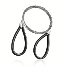 Wire Saw 30 Pack Stainless Steel Folding Pipe Saw with Finger Grips for Camping Hiking Hunting Black