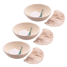 3X 10 Poubelle À Pain - Poubelle À Banneton Doublure en Tissu Grattoir À Pâte Pain Lame - Panier À Levain pour Boulangers Professionnels et À la