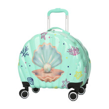 Kids Suitcase with Silent Rolling Wheels, Lightweight Hard Shell Children Luggage for Travel, Green