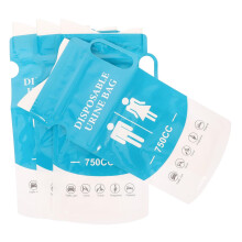 4Pcs Leakproof Portable Urinal Bags 750cc Fast Absorption Unisex Travel Urine Bags for Car Camping