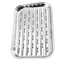 Stainless Steel Food Tray Rectangular Serving Pan Durable Polished Surface for BBQ Camping Parties