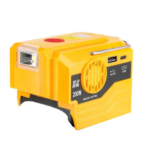 200W Portable Power Inverter for 18V/20V Tool Battery 120V AC USBC Fast Charge with LED (Yellow)