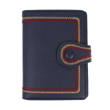 Passport Holder for Travel RFID Blocking Vegan Leather Wallet with Multi Card Slots Coin Pocket Deep Blue