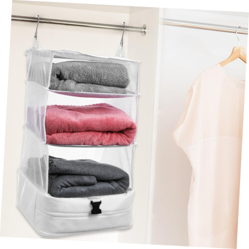 Foldable Hanging Closet Organizer 3Layer Travel Packing Cube with MultiCompartment Storage for Home Use 1