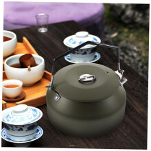 Bouilloire D'Extérieur Noire Bouilloire de Cuisine Bouilloire Professionnelle Accessoires D'Extérieur Bouilloire de Camping en Acier Inoxydable
