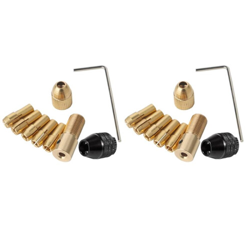 18 Pieces 0.5-3mm Drill Chuck Collets Set with 3.17mm Chuck Clamp for Drill Folder Copper Cap Axis Drill Collet Tool Kit
