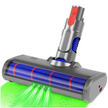 Soft Roller Brush Cleaner Compatible with V7/V8/V10/V11/V15 G5 Cordless Vacuum Attachment with Green LED Dust Lights