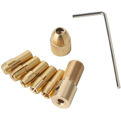 18 Pieces 0.5-3mm Drill Chuck Collets Set with 3.17mm Chuck Clamp for Drill Folder Copper Cap Axis Drill Collet Tool Kit 2