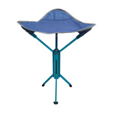 Adjustable Height Camping Stool with 360 Rotating Seat Lightweight Folding Tripod Chair Blue