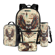 Kids School Backpack Set for Boys, 4Piece Lightweight Durable Polyester Bag with Lunch Box and Pencil Case