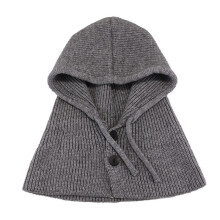 Chapeau D'Hiver avec Capuche et éCharpe, Cagoule TricotéE pour Femmes et Filles, Chaud, Respirant et RéGlable, Gris