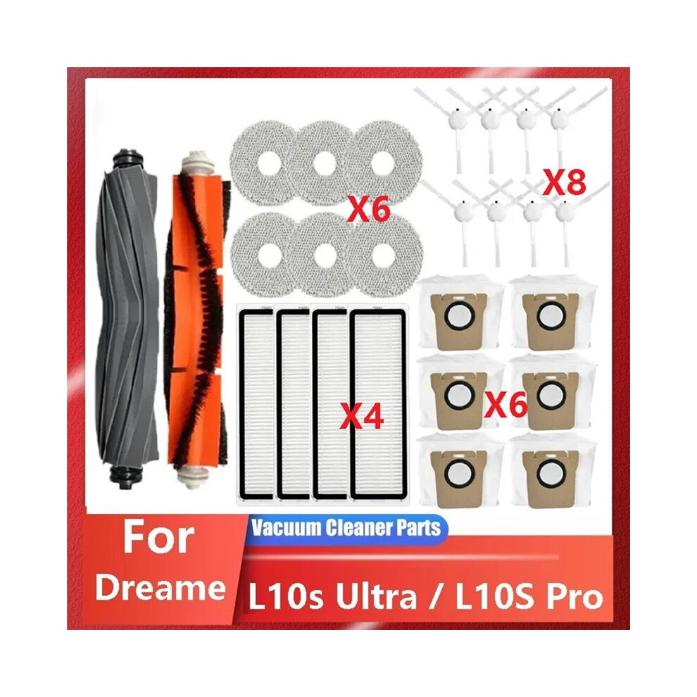 For L10s Ultra / L10s Pro Robot Vacuum Cleaner Accessories Vacuum Bags Mop Filter Vacuum Cleaner Cleaning Brushes 6033488593348