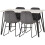 Seconique Marlow & Lukas Dining Set (X4 Chairs) Grey Velvet 2