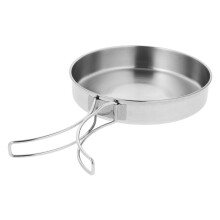 Camping Frying Pan Stainless Steel Cookware with Foldable Handle, Nonstick Outdoor Pan for Hiking and Picnic