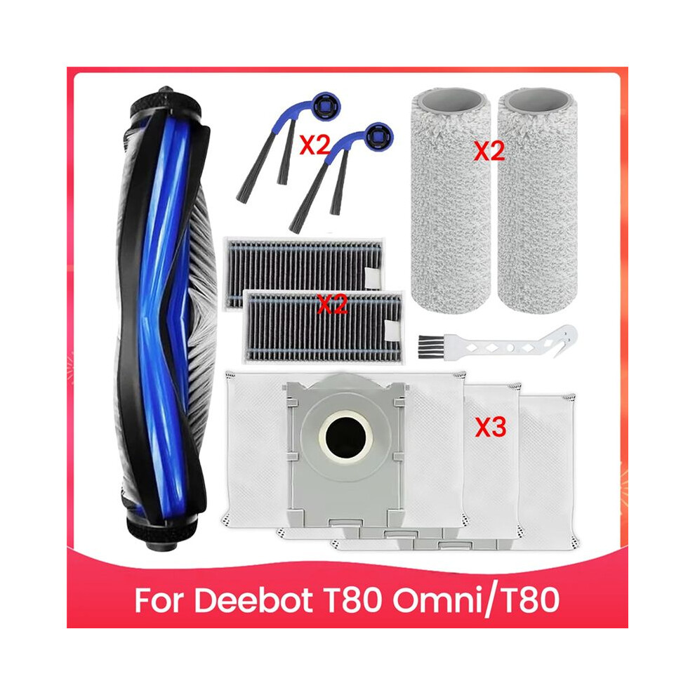 For Deebot T80 Omni / T80 Robot Vacuum Cleaner Main Side Brush Hepa Filter Roller Mop Pads Dust Bags Accessories 6034142814847