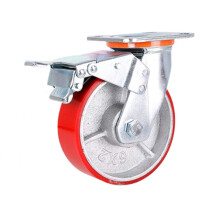 8 Inch Heavy Duty Caster Wheel 400kg Load Polyurethane Iron Core Swivel for Furniture Trolley