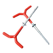 2pcs Heavy Duty Tent Stakes with Secure Threaded Grip for Hard Ground and Ice Fishing Shelter